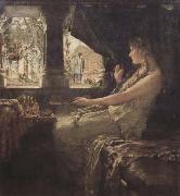 Alma-Tadema, Sir Lawrence Fredegonda and Galswintha AD 566 (mk23) oil